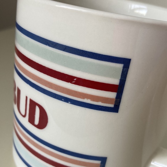 Vintage Mount Clemens Pottery Mug Bud Name mug Stripes coffee tea - Picture 10 of 10